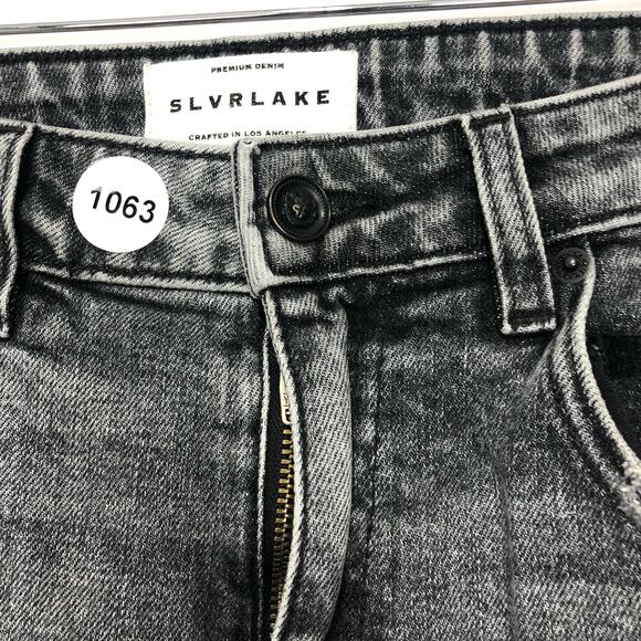 SLVRLAKE Women's Loulou Cropped Distressed Mid-rise Slim-leg Jeans Gray Size 29 - Picture 14 of 14